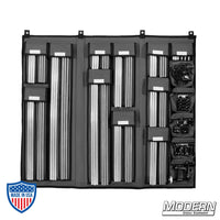 5/8" On The Go Kit - Black Zinc with aluminum and stainless steel rods neatly organized for film grip rigging in a carrying case.