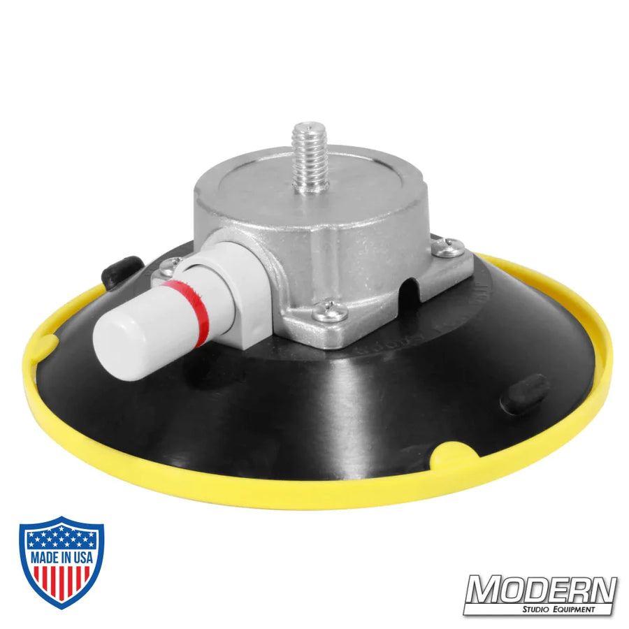 6" vacuum suction cup with 3/8" male thread for film grip rigging by Wood's Powr Grip.