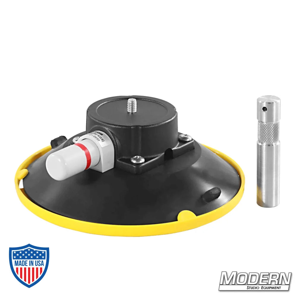 6" suction cup with 5/8" baby pin and 1/4" thread ideal for film grip and rigging by Wood's Powr Grip