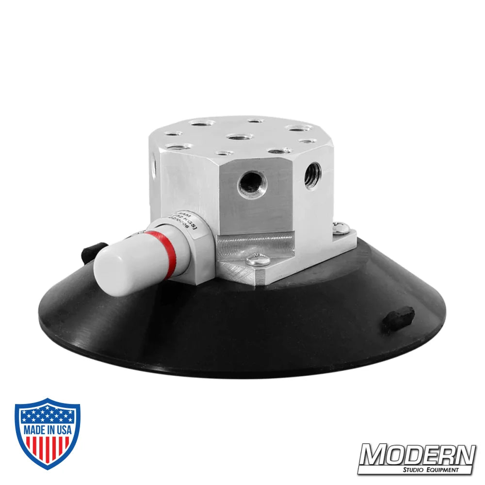 6" suction cup with multi-thread block for film grip rigging and unique filming angles