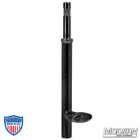 8" Baby Stand Extension in black zinc finish for film grip rigging, adds extra height to light stands and other baby pins for secure support