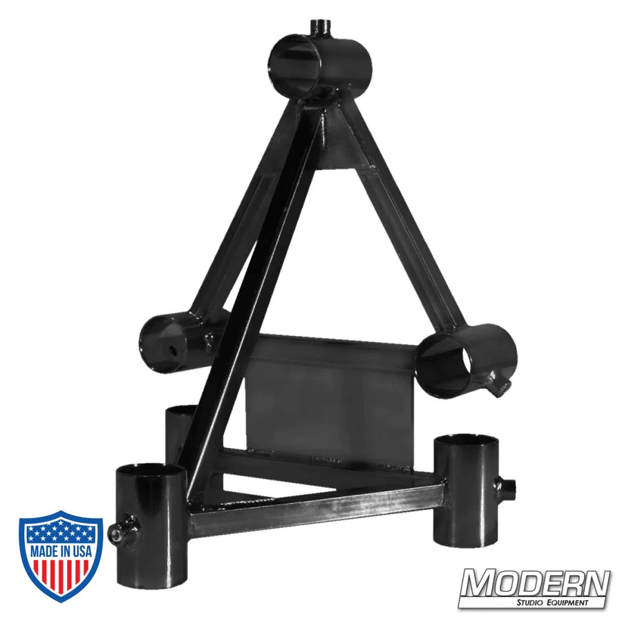 90° Vertical Truss Corner for 1-1/4" Speed-Rail® - Pass through for aluminum pipe, perfect for film grip and rigging adjustments