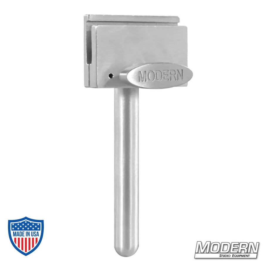 Aluminum flat gel frame holder with 5/8" pin for film grip and rigging.