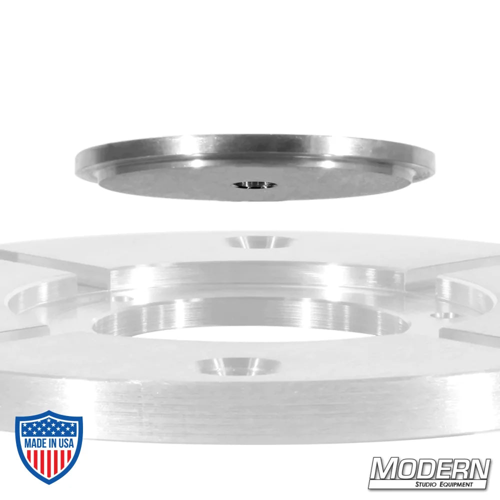 Aluminum washer with step for film grip rigging, 3/8" spacer for Mitchell hardware.