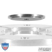 Aluminum washer with step for film grip rigging, 3/8" spacer for Mitchell hardware.