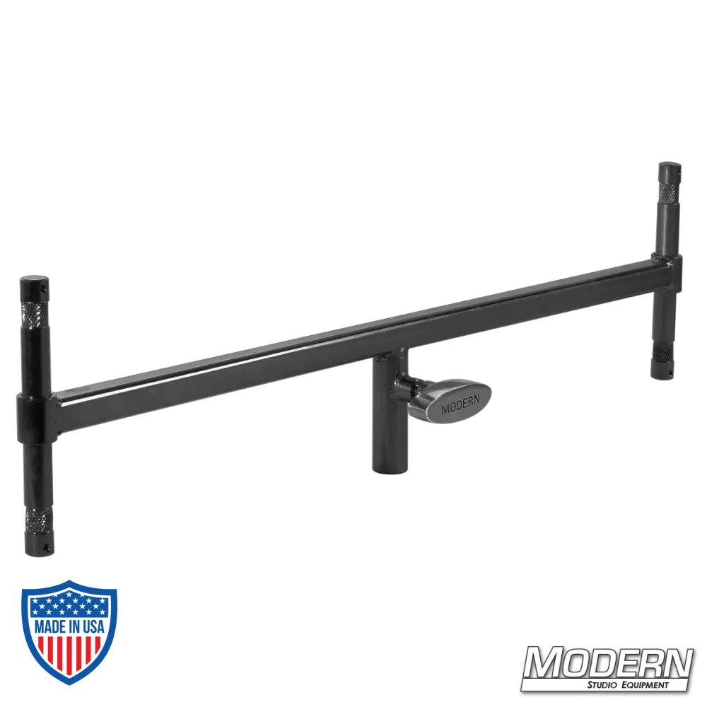 Baby Double Header - Black Zinc for mounting two monitors, ideal for film grip rigging on a 5/8" baby stand