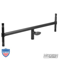 Baby Double Header - Black Zinc for mounting two monitors, ideal for film grip rigging on a 5/8" baby stand