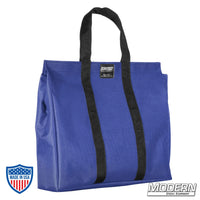 Blue Cordura 1000 bag with velcro closure for carrying corners and ears of 20' x 20' Speed-Rail® Frame Complete, film grip rigging accessory.