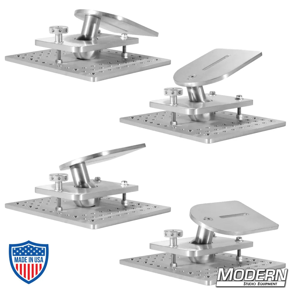 Ball Camera Leveling Mount with Wide Base, 10"x14" 6061 aluminum, 75 lbs capacity, ideal for film grip and rigging setups.