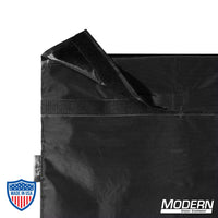 Black Basic Flag Bag with velcro closure and handle for film grip and rigging, 48" x 48", Modern Studio Equipment branding.