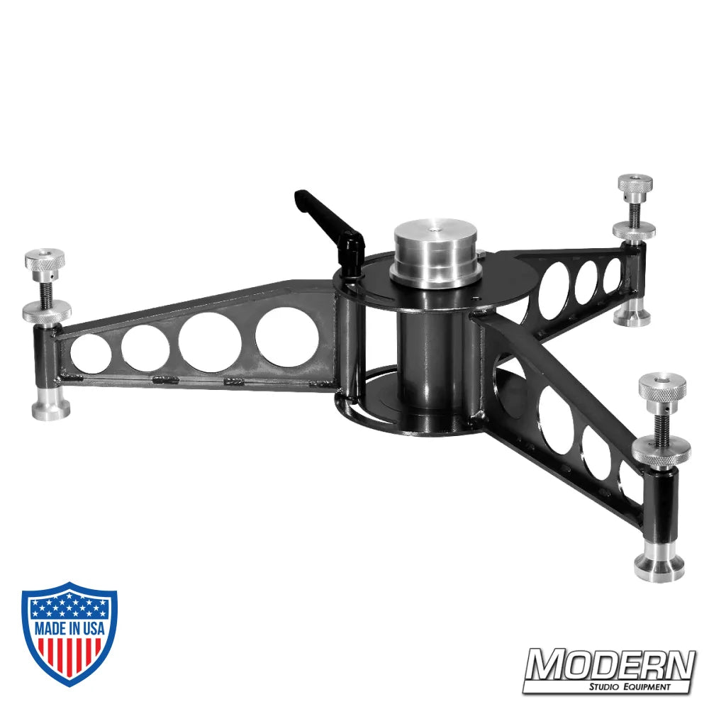 Modern bazooka base with quick release handle and super sturdy camera mount for film grip rigging.