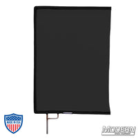 Black Artificial 1/4 Stop Silk Scrim on Military-Grade Stainless Frame for film grip rigging, removing reflectance and diffusing light
