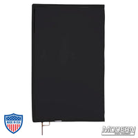 Black Artificial 1/4 Stop Silk Scrim on 304 stainless frame for film grip and rigging, diffusing direct light, 0.7 stop material.