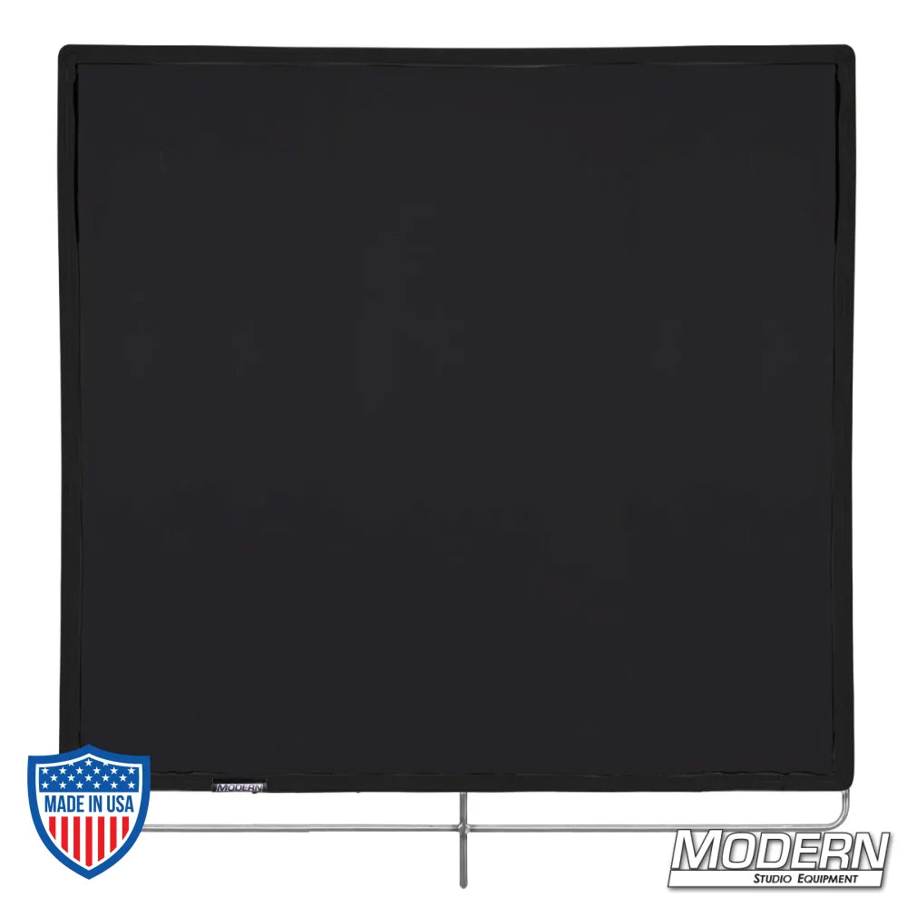Black Artificial 1/4 Stop Silk Scrim 48"x48" for film grip and rigging, attached to a 304 military-grade stainless frame.