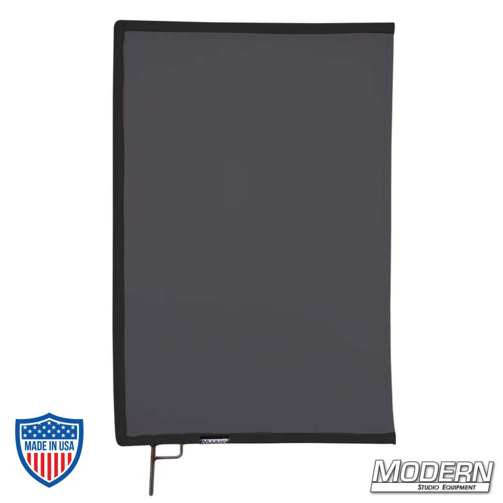 Black Artificial Silk Scrim on 304 stainless steel frame for film grip rigging, diffuses light and removes reflectance, 1.8 stop material