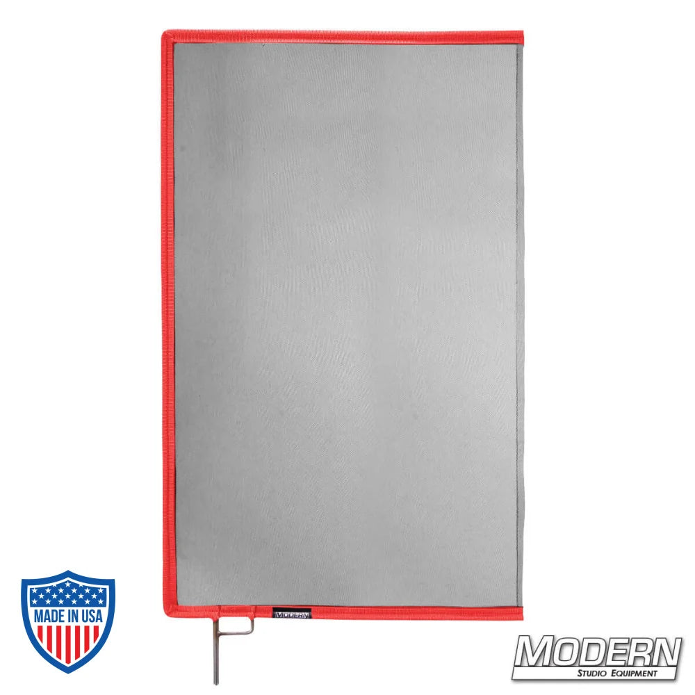 Black Double Scrim on 304 stainless steel frame for film grip and rigging, reducing light by 1.2 stops without altering color or pattern.