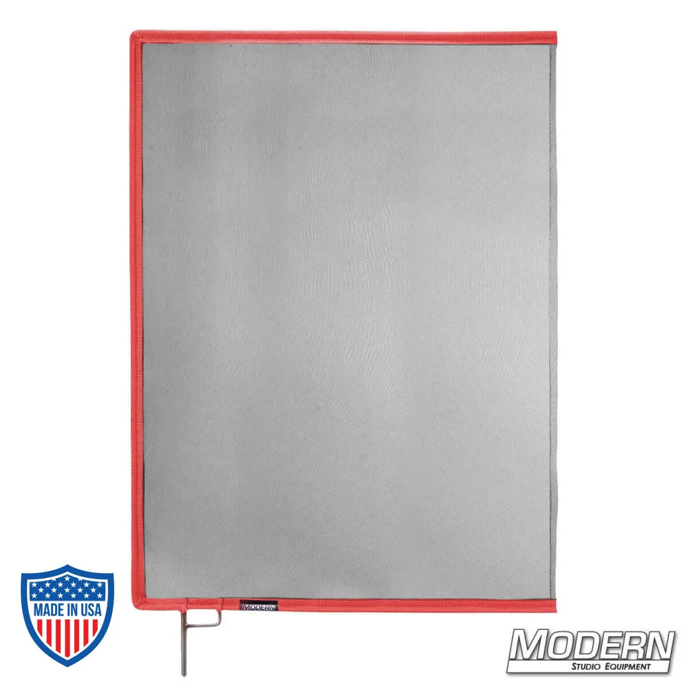 Black Double Scrim with 304 stainless steel frame for film grip rigging, reduces light by 1.2 stops without changing color temperature.