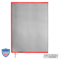 Black Double Scrim on 304 military-grade stainless frame for film grip and rigging, reduces light without altering pattern or color temperature.