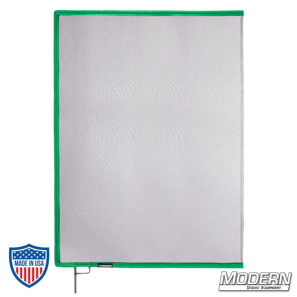 Black Single Scrim with 0.6 stop material for film grip rigging, reduces light without altering pattern or color temperature.