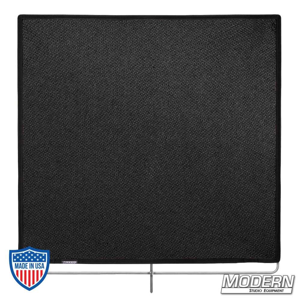 Black Triple Scrim 48" x 48" with stainless steel frame for film grip rigging, reduces light without altering pattern or color temperature.