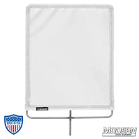 Bleached muslin attached to military-grade stainless steel frame for film grip and rigging, perfect for soft light diffusion and natural skin tones.