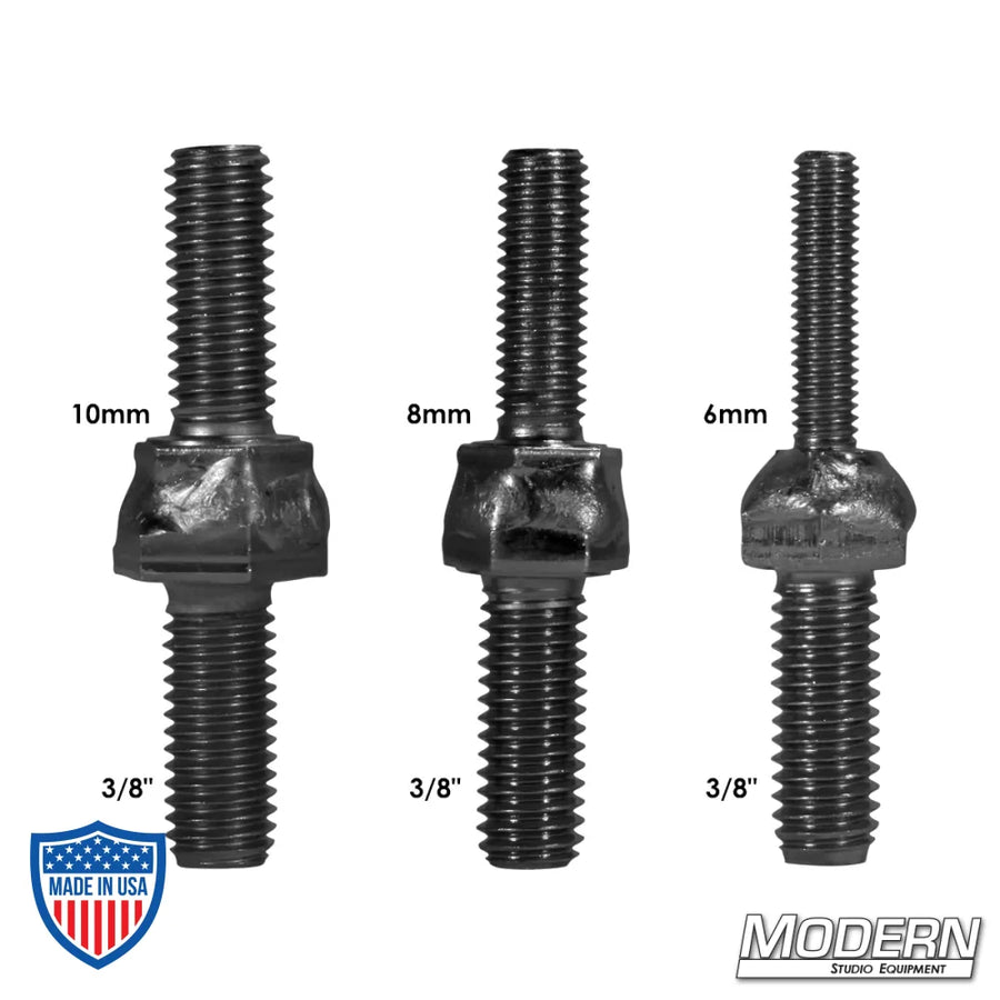 Body Starter Metric to S.A.E. Bolt Kit in black zinc for film grip rigging, includes bolts 6mm to 3/8", 8mm to 3/8", and 10mm to 3/8".