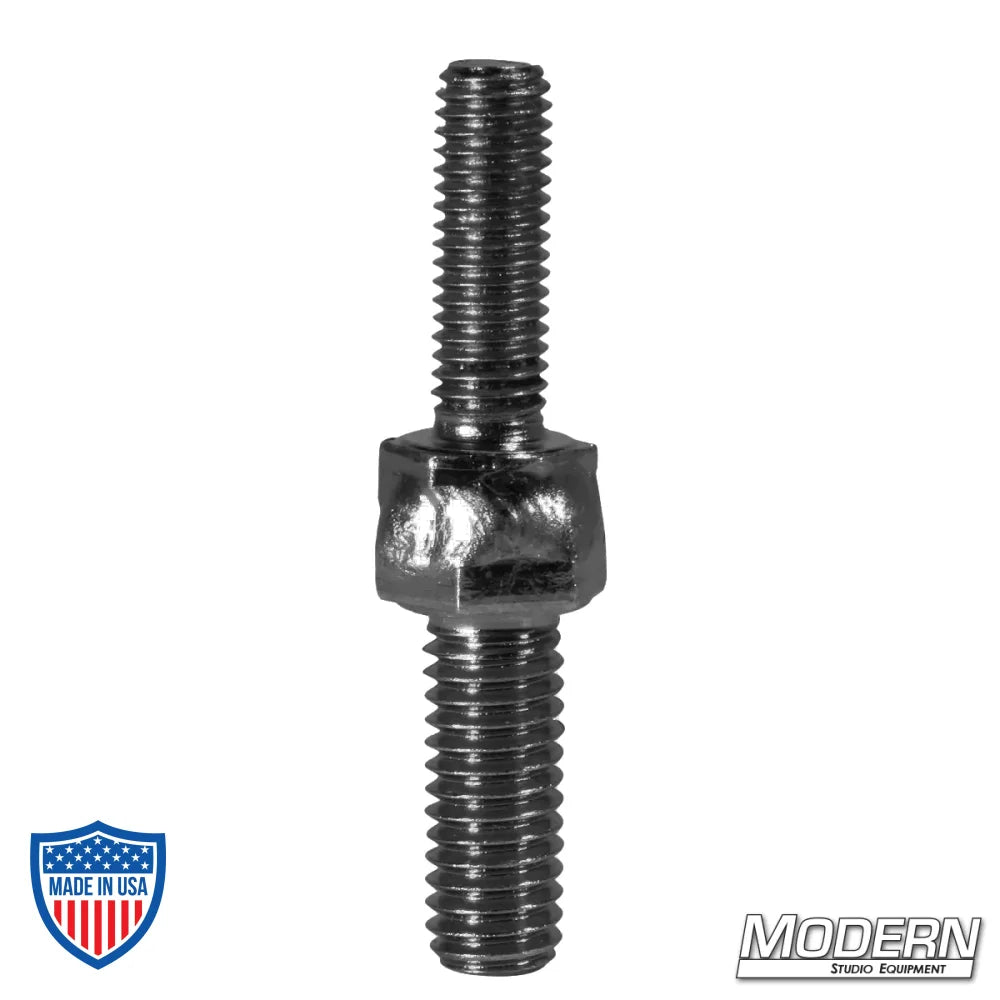 Body starter metric to S.A.E. black zinc bolt, 8mm to 3/8" for film grip rigging use, from Modern Studio Equipment.
