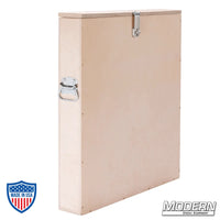 Extremely durable wooden box for mirrors and reflectors used in film grip and rigging tasks.