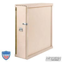 Durable wooden box for storing six mirrors and reflectors, ideal for film grip and rigging tasks