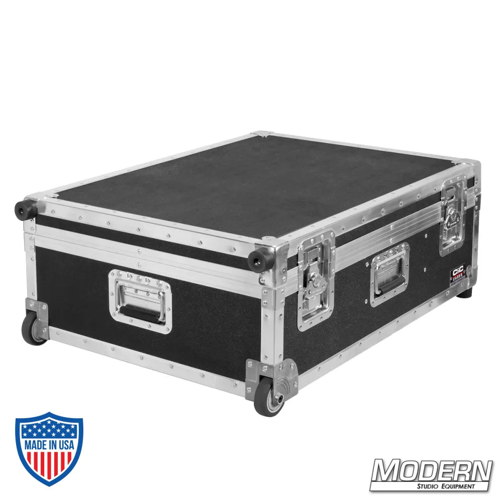 Rolling camera bazooka case for film grip and rigging equipment storage on set.