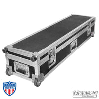 Durable rolling camera slider case for film grip rigging with secure metal locks and wheels.