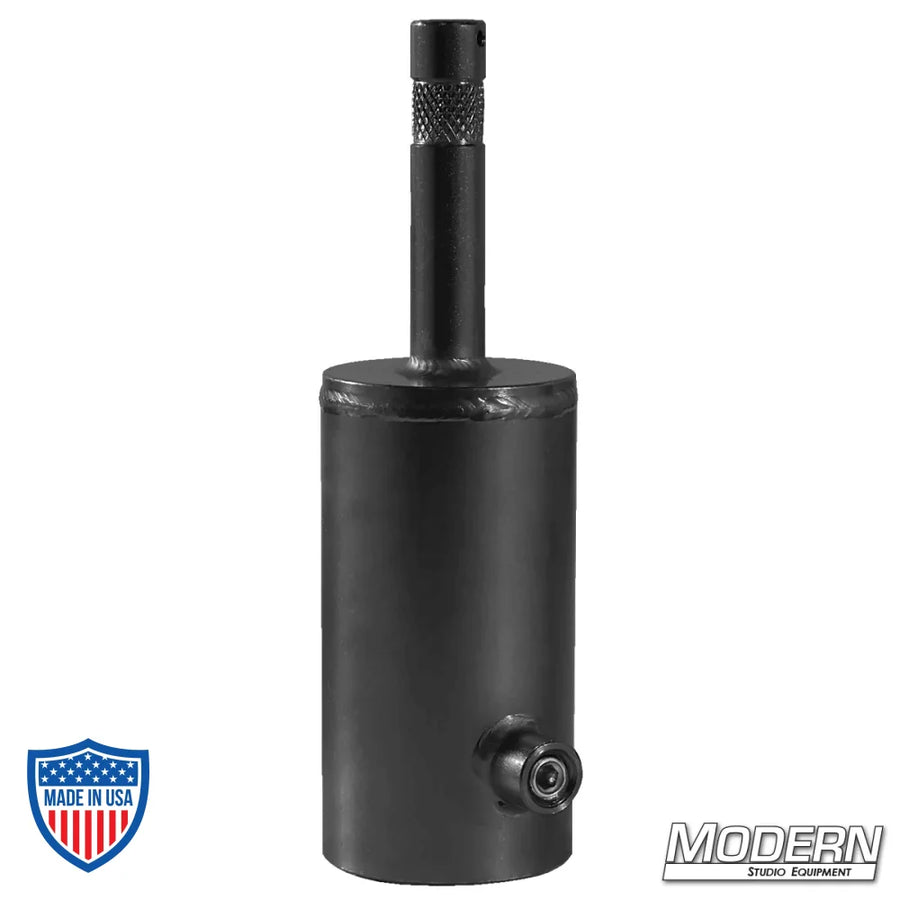 Black Cap with 5/8" Baby Pin for 1-1/2" Speed-Rail in film grip rigging equipment.