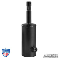 Black zinc cap with 5/8" baby pin for 1-1/4" Speed-Rail® used in film grip rigging