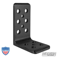 Black anodized 3x4" Cheese L-Plate with multiple rigging holes for film grip and rigging needs