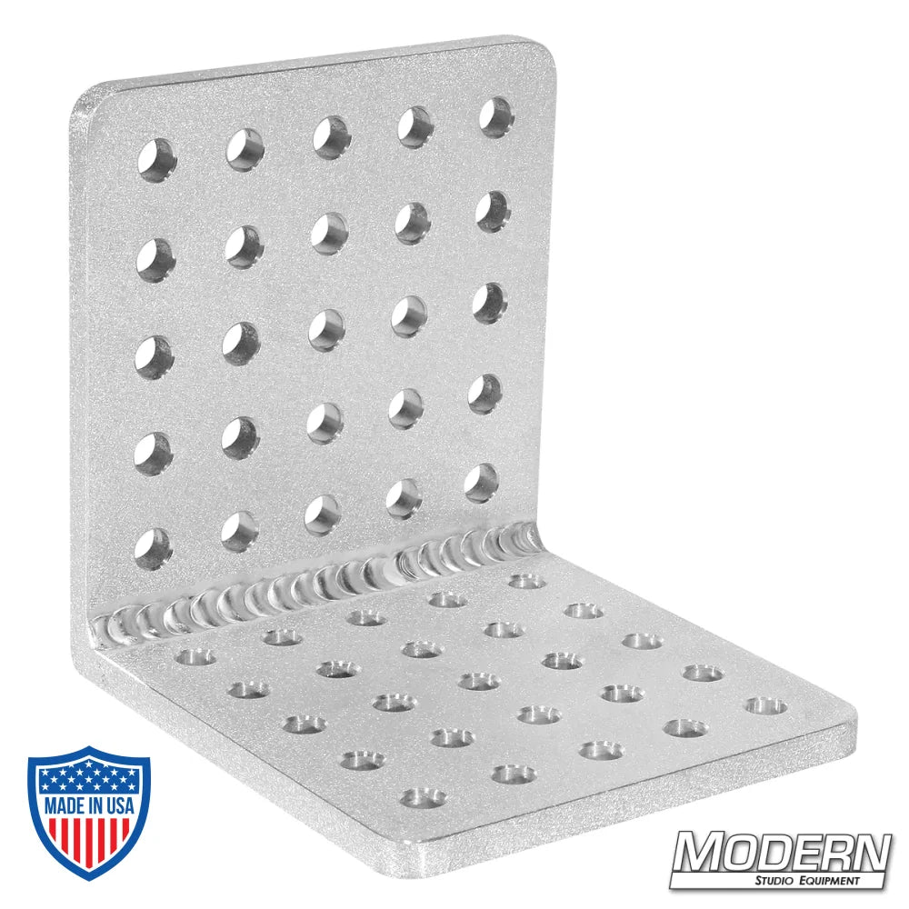 Cheese L-Plate 6" for film grip rigging with 3/8" holes, welded 6061 aluminum, Modern Studio Equipment