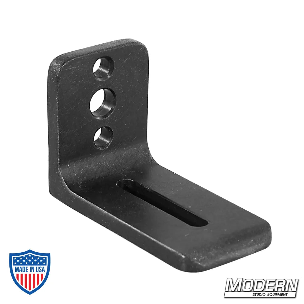 Cheese L-Plate with 1/4" Slot - Black Anodized for film grip rigging, made from 6061 aluminum for converting step ladders to mitchell mounts