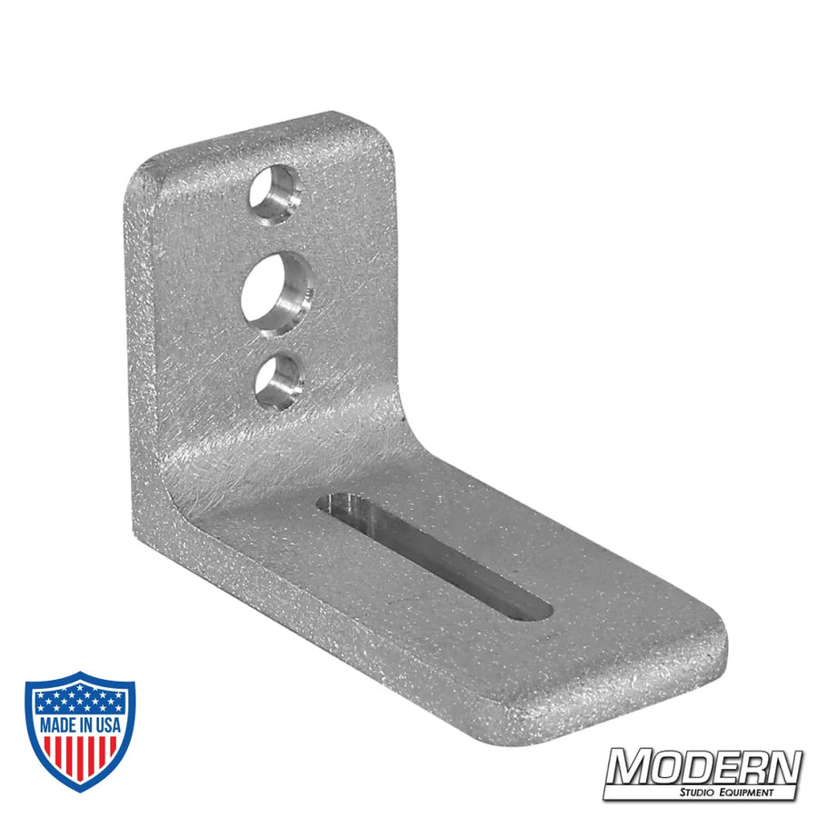 Cheese L-Plate with 1/4" slot in brushed aluminum for film grip rigging on double sided step ladders.