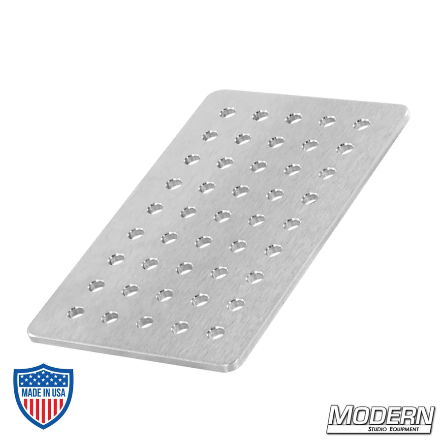 6" x 10" x 1/4" cheese plate for film grip and rigging tasks with multiple holes for secure mounting