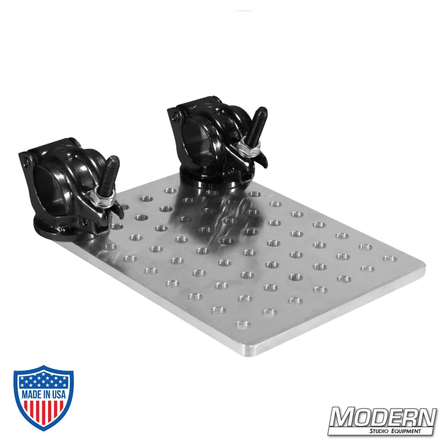 Cheese Plate with Two Black Zinc Grid Clamps for Film Grip Rigging