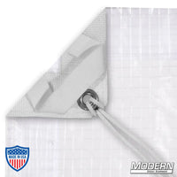 Clear Poly Bounce (Griffolyn) Fabric with Webbing and Grommet, Ideal for Film Grip and Rigging.s