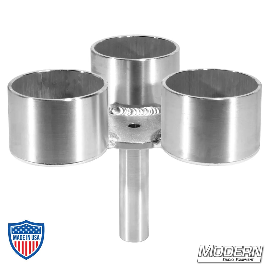 Triple Crab Dolly Cup Holder for film grip rigging by Modern Studio Equipment.