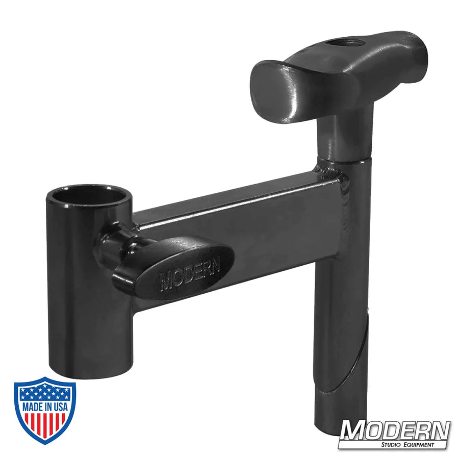 Crab Dolly Locking Offset Arm in Black Zinc for film grip and rigging use with dolly pin to 6" offset and 1-1/8" Jr. receiver.