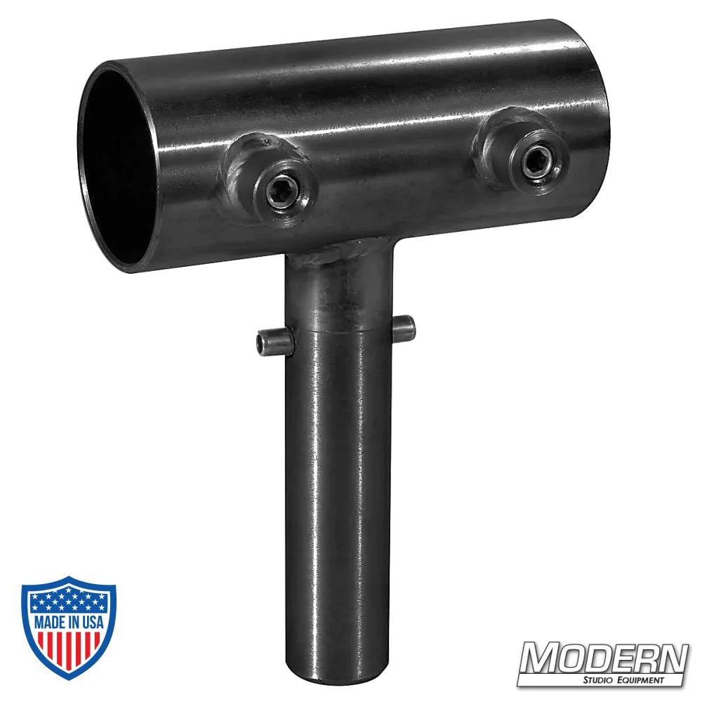 Crab Dolly to Horizontal Receiver for 1-1/4" Speed-Rail® with Set Screws used for film grip rigging.