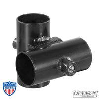 Black Zinc Cross for 1" Round Pipe 90° Bracket for Speed-Rail Rigging and Film Grip