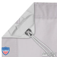 Gray muslin with webbing, grommets, and elastic corners for film grip rigging, comes with labeled storage bag - Modern Studio Equipment