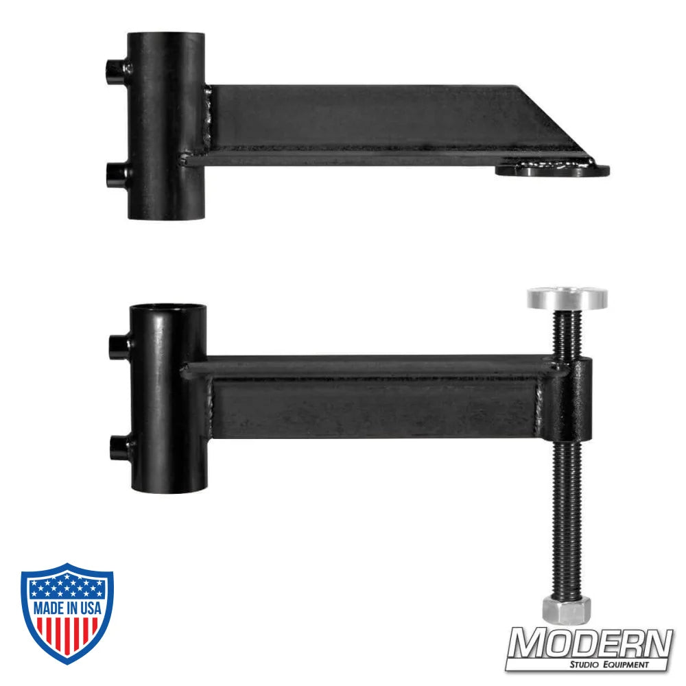 Deep Jaw Speed C-Clamp for 1-1/4" Speed-Rail® in Black Zinc, ideal for film grip and rigging, with welded 1-1/2" receivers.