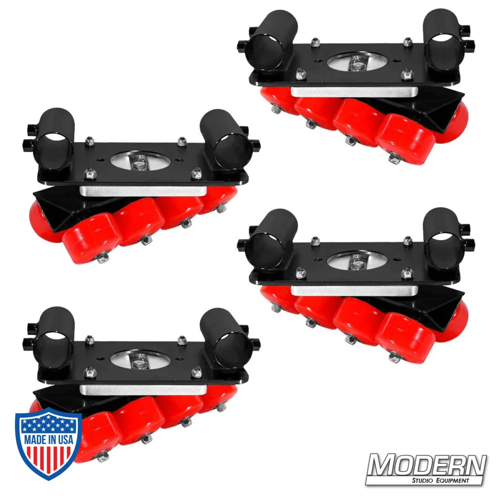 Set of 4 Deluxe 8 Wheels Per Corner Skateboard Brackets for film grip rigging