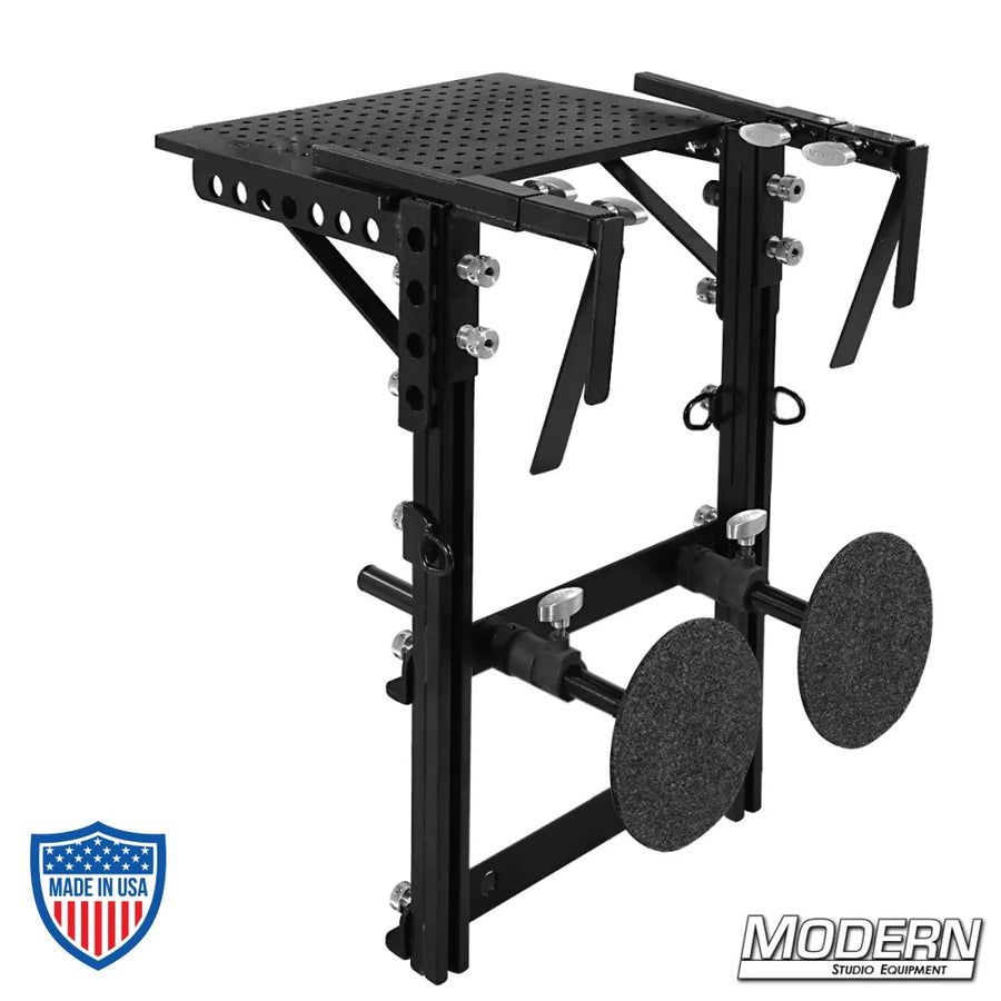 Modern Deluxe Side Mount Hostess Tray in Black Zinc for film grip rigging