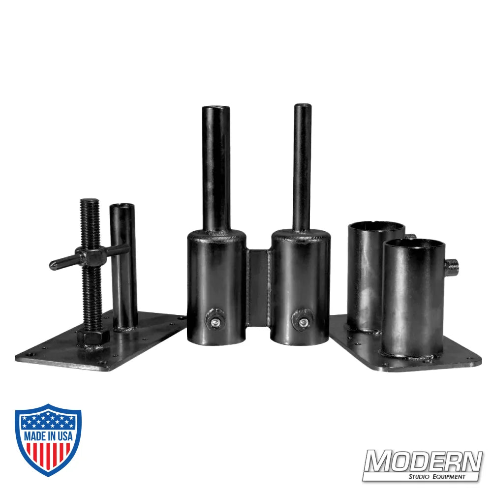 Double Pipe Wall Spreader Kit for 1-1/2" Speed-Rail® providing film grip and rigging solutions with added strength and stability.