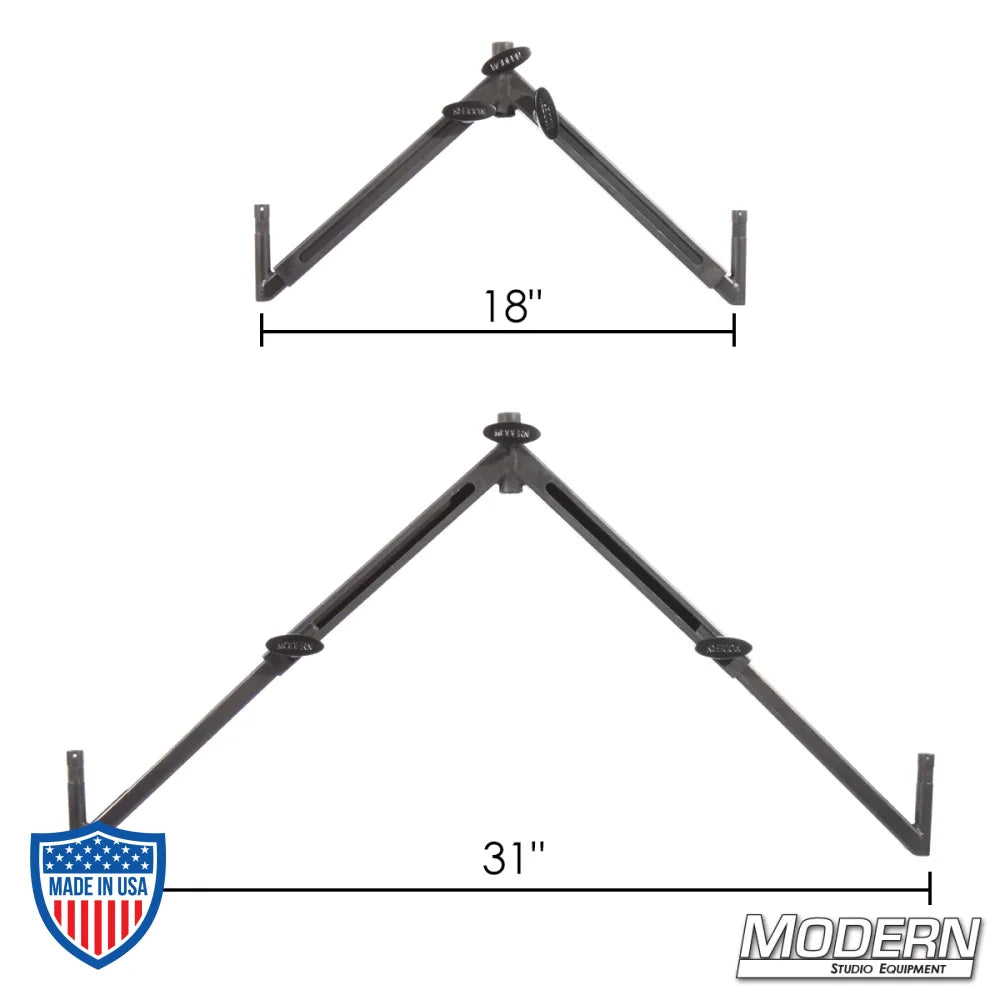 Drop-Down Telescoping Baby Offset - Black Zinc Film Grip Rigging Equipment with Adjustable Arm Lengths 18" to 31"